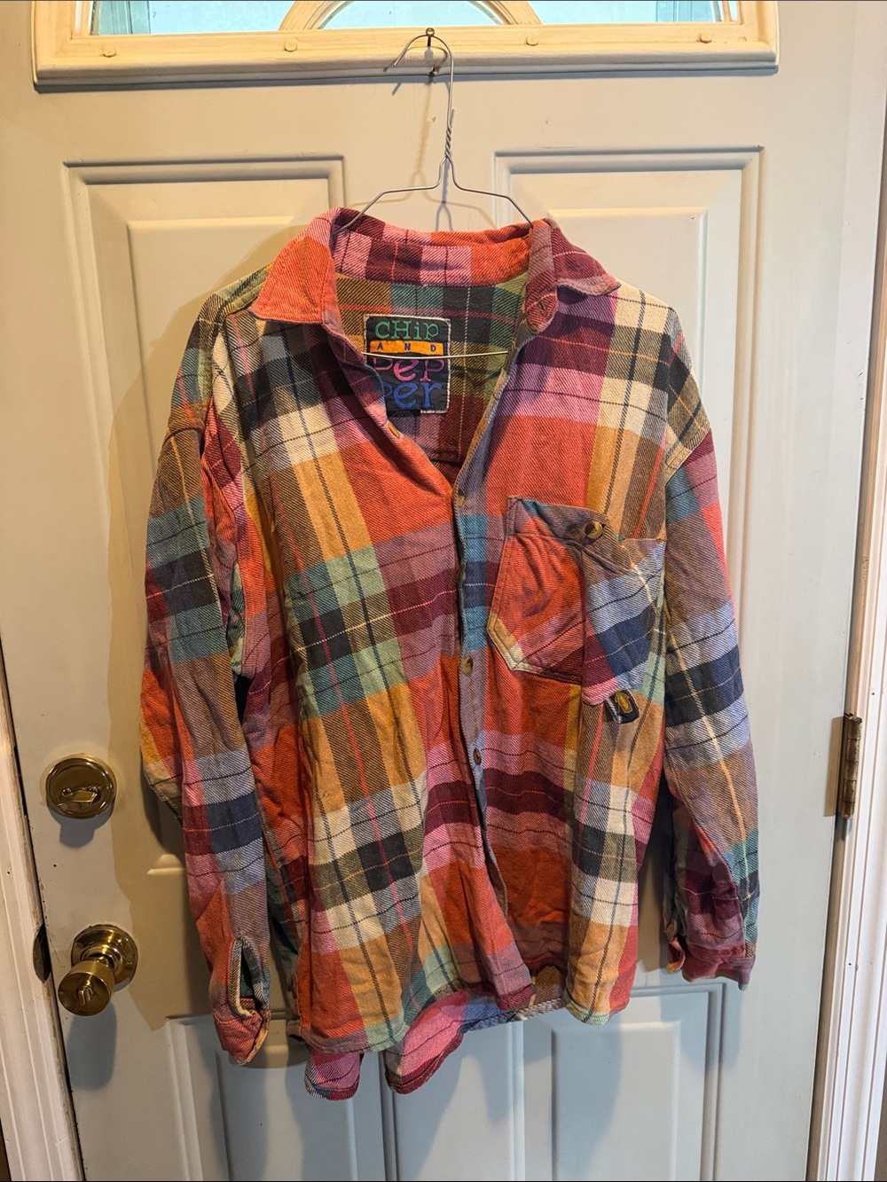 Chip & Pepper vtg colorful fall button down plaid flannel shirt